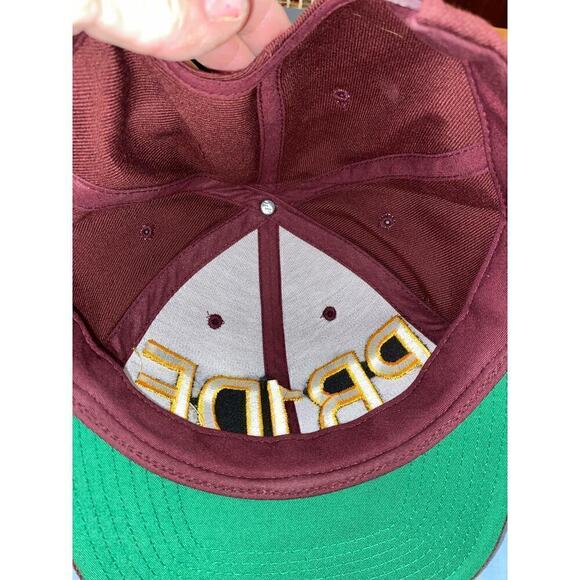 Wool Blend Snapback Cap PR1DE Embroidered Maroon One Size by Yupoong - Picture 4 of 5